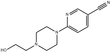 6-[4-(2-hydroxyethyl)piperazino]nicotinonitrile Struktur