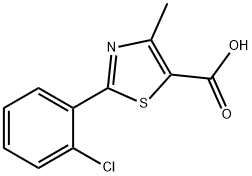 2-(2-氯苯基)-4-甲基-1,3-噻唑-5-羧酸, 253315-24-1, 结构式