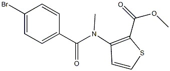 3-[(4-ブロモベンゾイル)(メチル)アミノ]-2-チオフェンカルボン酸メチル 化学構造式