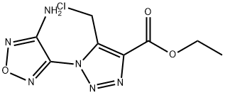 1-(4-アミノ-1,2,5-オキサジアゾール-3-イル)-5-(クロロメチル)-1H-1,2,3-トリアゾール-4-カルボン酸エチル 化学構造式