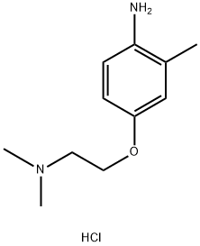 N-[2-(4-アミノ-3-メチルフェノキシ)エチル]-N,N-ジメチルアミン二塩酸塩 化学構造式