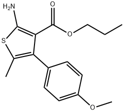 Propyl 2-amino-4-(4-methoxyphenyl)-5-methylthiophene-3-carboxylate Struktur