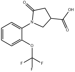 5-oxo-1-[2-(trifluoromethoxy)phenyl]pyrrolidine-3-carboxylic acid Struktur