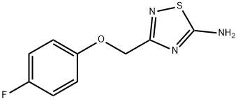 3-[(4-フルオロフェノキシ)メチル]-1,2,4-チアジアゾール-5-アミン 化学構造式