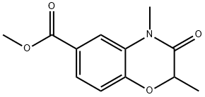 2,4-ジメチル-3-オキソ-3,4-ジヒドロ-2H-1,4-ベンゾキサジン-6-カルボン酸メチル 化学構造式