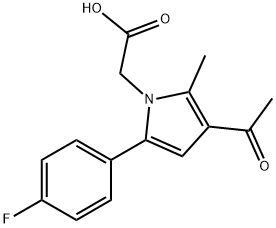 [3-acetyl-5-(4-fluorophenyl)-2-methyl-1H-pyrrol-1-yl]acetic acid Struktur