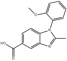 1-(2-メトキシフェニル)-2-メチル-1H-ベンズイミダゾール-5-カルボン酸 化学構造式