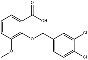 2-[(3,4-ジクロロベンジル)オキシ]-3-メトキシ安息香酸 化学構造式