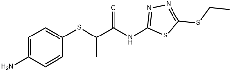 2-[(4-aminophenyl)thio]-N-[5-(ethylthio)-1,3,4-thiadiazol-2-yl]propanamide Structure