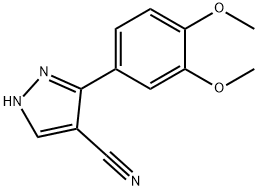 3-(3,4-dimethoxyphenyl)-1H-pyrazole-4-carbonitrile Struktur