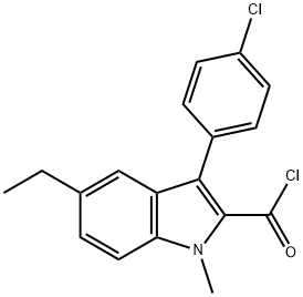 3-(4-chlorophenyl)-5-ethyl-1-methyl-1H-indole-2-carbonyl chloride Structure