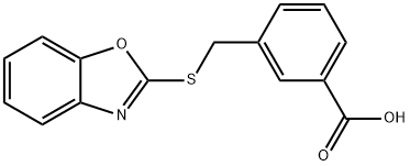 3-[(1,3-benzoxazol-2-ylthio)methyl]benzoic acid Structure