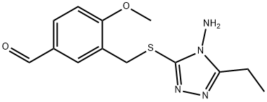 3-{[(4-amino-5-ethyl-4H-1,2,4-triazol-3-yl)thio]methyl}-4-methoxybenzaldehyde Structure