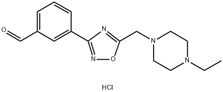 3-{5-[(4-エチルピペラジン-1-イル)メチル]-1,2,4-オキサジアゾール-3-イル}ベンズアルデヒド塩酸塩 化学構造式