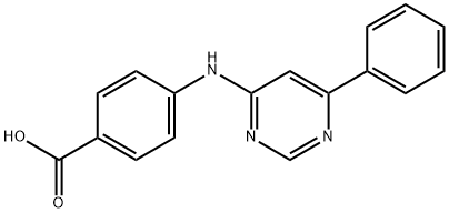 4-[(6-フェニルピリミジン-4-イル)アミノ]安息香酸 化学構造式