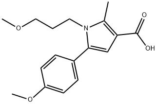 5-(4-methoxyphenyl)-1-(3-methoxypropyl)-2-methyl-1H-pyrrole-3-carboxylic acid Struktur