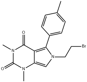 6-(2-溴乙基)-1,3-二甲基-5-(4-甲基苯基)-1H-吡咯并[3,4-D]嘧啶-2,4(3H,6H)-二酮, 587009-76-5, 结构式