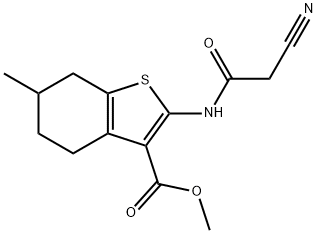 2-(2-氰基乙酰基氨基)-6-甲基-4,5,6,7-四氢-1-苯并噻吩-3-甲酸甲酯,590358-29-5,结构式