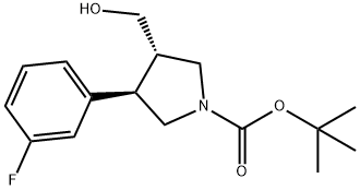 tert-butyl (3R,4S)-3-(3-fluorophenyl)-4-(hydroxymethyl)pyrrolidine-1-carboxylate Structure
