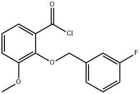 2-[(3-fluorobenzyl)oxy]-3-methoxybenzoyl chloride Struktur