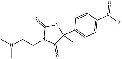 3-(2-Dimethylamino-ethyl)-5-methyl-5-(4-nitro-phenyl)-imidazolidine-2,4-dione Structure