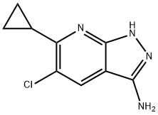 5-クロロ-6-シクロプロピル-1H-ピラゾロ[3,4-B]ピリジン-3-イルアミン 化学構造式