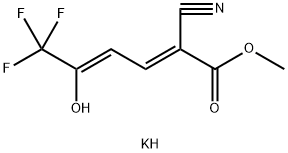 Potassium 5-cyano-1,1,1-trifluoro-6-methoxy-6-oxo-2,4-hexadien-2-olate Structure