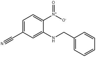 3-(Benzylamino)-4-nitrobenzenecarbonitrile 化学構造式