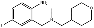 4-Fluoro-2-{[methyl(tetrahydro-2H-pyran-4-ylmethyl)amino]methyl}aniline Structure