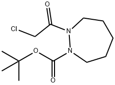 tert-Butyl 2-(2-chloroacetyl)-1,2-diazepane-1-carboxylate 化学構造式