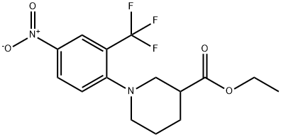 Ethyl 1-[4-nitro-2-(trifluoromethyl)phenyl]-3-piperidinecarboxylate Structure