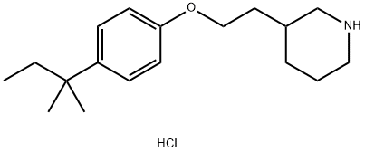 3-{2-[4-(tert-Pentyl)phenoxy]ethyl}piperidinehydrochloride Struktur