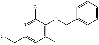 3-(ベンジルオキシ)-2-クロロ-6-(クロロメチル)-4-ヨードピリジン 化学構造式