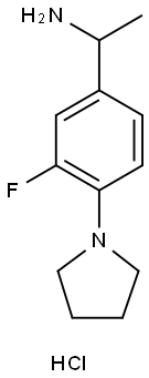 1-(3-fluoro-4-pyrrolidin-1-ylphenyl)ethanamine 化学構造式