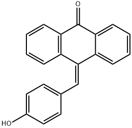 10-(4-羟基苯亚甲基)蒽-9-酮, 69544-83-8, 结构式