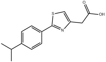[2-(4-イソプロピルフェニル)-1,3-チアゾール-4-イル]酢酸 化学構造式