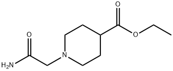 1-Carbamoylmethyl-piperidine-4-carboxylic acid ethyl ester Struktur