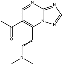 1-{7-[(E)-2-(ジメチルアミノ)ビニル][1,2,4]トリアゾロ[1,5-A]ピリミジン-6-イル}エタノン 化学構造式