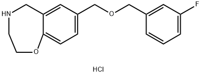 7-{[(3-Fluorobenzyl)oxy]methyl}-2,3,4,5-tetrahydro-1,4-benzoxazepine hydrochloride Structure