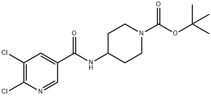 tert-Butyl 4-(5,6-dichloropyridine-3-amido)-piperidine-1-carboxylate Struktur