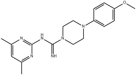 N-(4,6-Dimethylpyrimidin-2-yl)-4-(4-methoxyphenyl) piperazine-1-carboximidamide Struktur