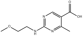 2-[(2-甲氧基乙基)氨基]-4-甲基嘧啶-5-甲酸, 1189002-79-6, 结构式