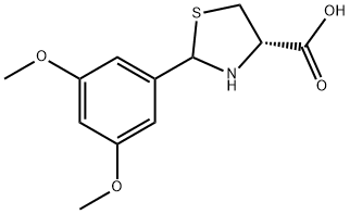 (4S)-2-(3,5-二甲氧苯基)-1,3-噻唑烷-4-羧酸,1265908-08-4,结构式