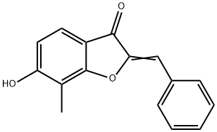 (2Z)-2-Benzylidene-6-hydroxy-7-methyl-1-benzofuran-3(2H)-one Structure