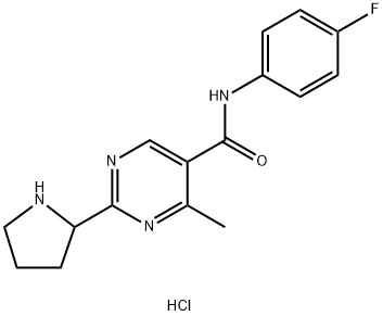 4-Methyl-2-pyrrolidin-2-yl-pyrimidine-5-carboxylic acid (4-fluoro-phenyl)-amide hydrochloride Structure