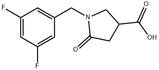 1-(3,5-二氟苄基)-5-氧代吡咯烷-3-羧酸,1098340-14-7,结构式