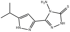 4-Amino-5-(3-isopropyl-1H-pyrazol-5-yl)-4H-1,2,4-triazole-3-thiol Structure