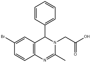(6-Bromo-2-methyl-4-phenylquinazolin-3(4H)-yl)acetic acid Structure