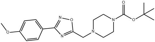 4-{[3-(4-甲氧苯基)-1,2,4-恶二唑-5-基]甲基}哌嗪-1-甲酸叔丁酯,1170943-40-4,结构式