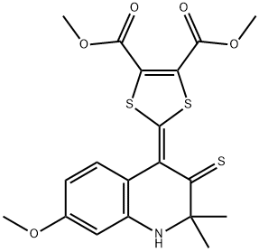 Dimethyl 2-(7-methoxy-2,2-dimethyl-3-thioxo-2,3-dihydroquinolin-4(1H)-ylidene)-1,3-dithiole-4,5-d Structure